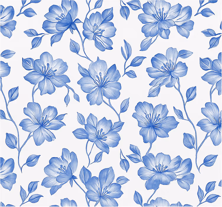 Rollo Fenster Hochzeit blau und weiß geblümt - TenStickers