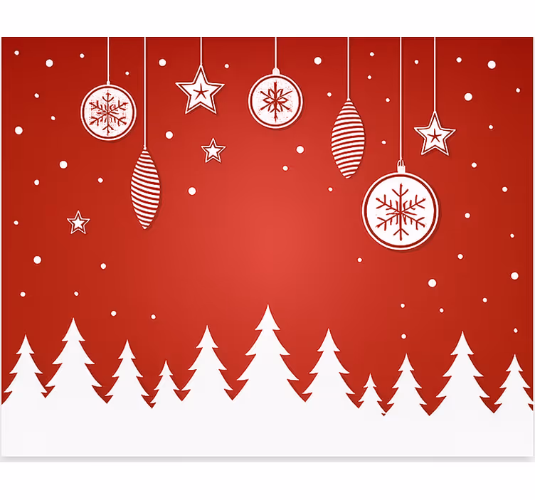 Rollo Wohnzimmer rote weihnachtsbäume - TenStickers