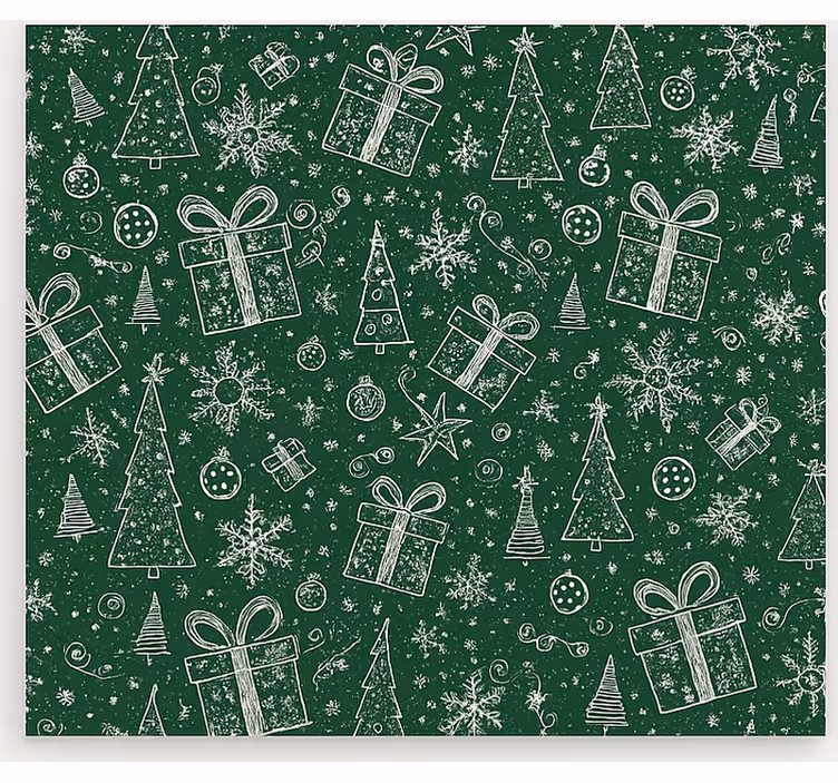 Rollo Wohnzimmer grün weiß weihnachten - TenStickers