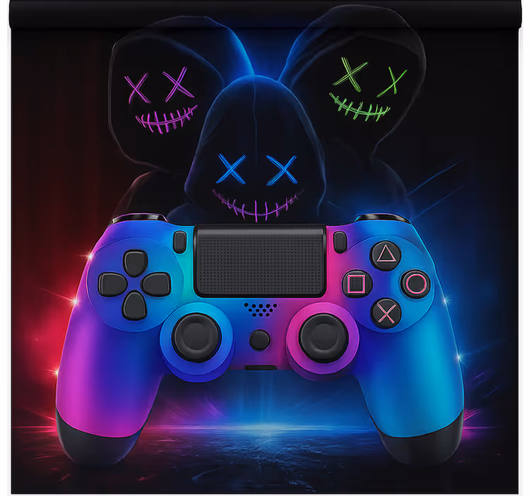 Rollo Fenster Gamer neon geheimnisvoller Spieler - TenStickers