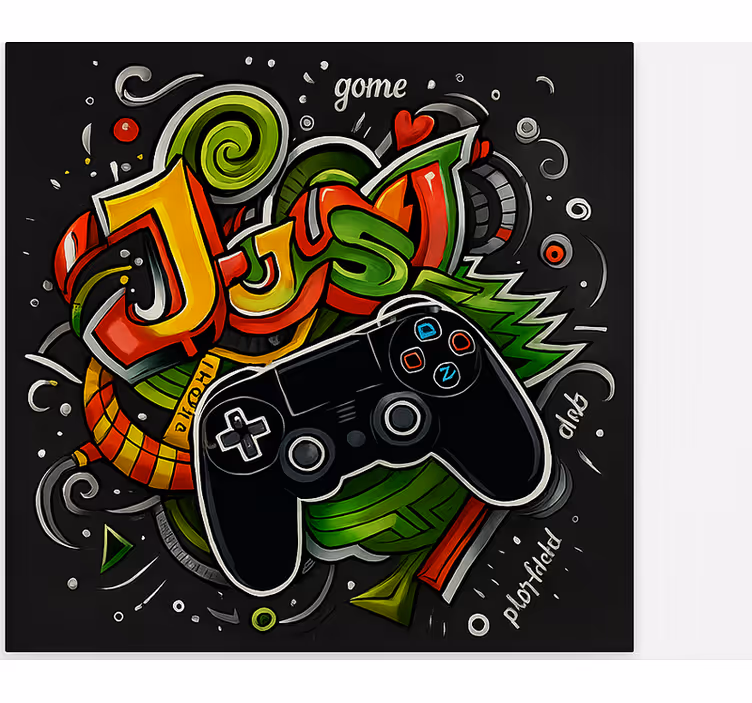 Gamer Rollo Fenster Graffiti nur Gamecontroller - TenStickers