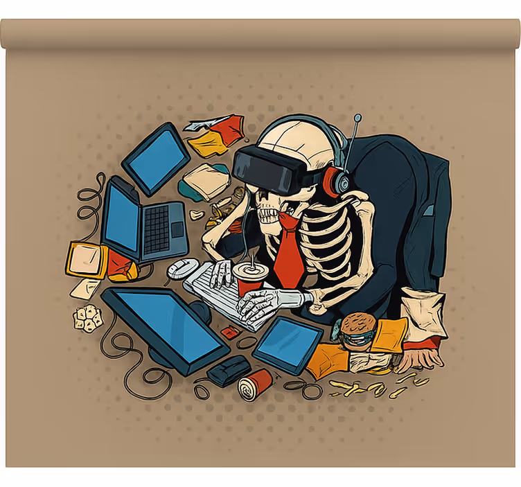 Rollo Fenster Gamer skelett nostalgischer Spieler - TenStickers