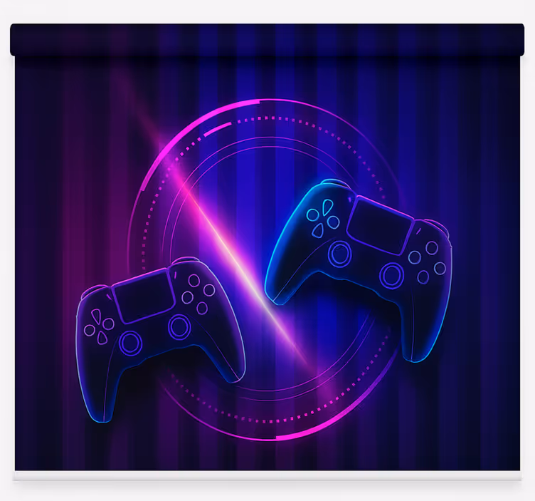 Gamer Rollo Fenster Neon Clash – Gamecontroller - TenStickers