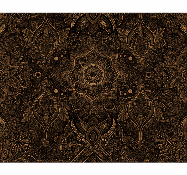 Rollo esszimmer schwarze und goldene mandala - TenStickers