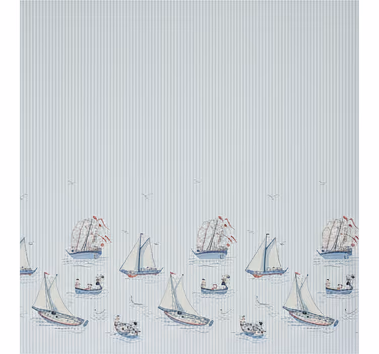 Rollo fenster skandinavisch in ozeanblauen segelschiffen - TenStickers