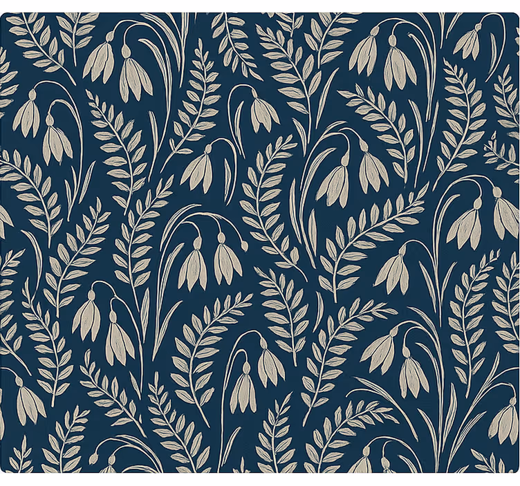 Rollo fenster skandinavisch navy beige schneeglöckchen - TenStickers