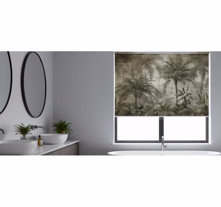 Rollo fenster baum minimalistischer palmenwald - TenStickers