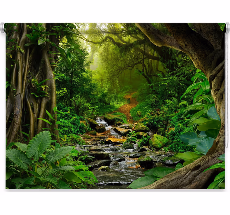 Rollo fenster baum tropische wald oase - TenStickers