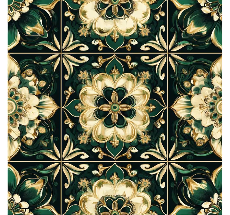 Rollo für küche mit botanischen mosaikfliesen - TenStickers