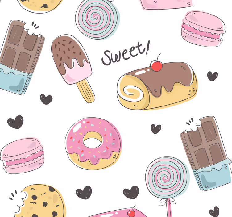 Rollo für küche mit motiv süße leckereien - TenStickers