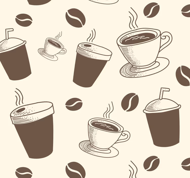 Rollo für küche mit kaffeetassen-muster - TenStickers