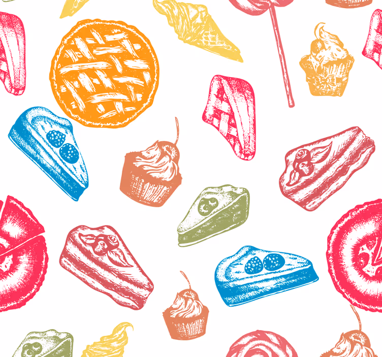 Rollo für küche mit süßem leckereien-muster - TenStickers