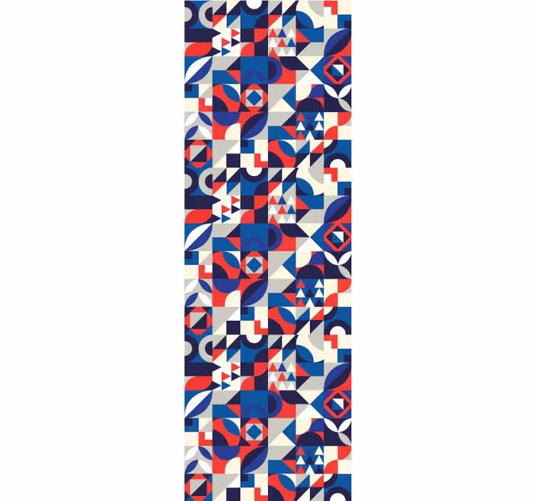 Rollo für küche mit rot-blauem mosaikmuster - TenStickers