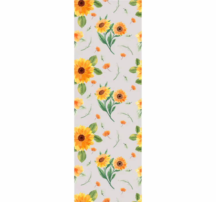 Rollo für küche mit sonnenblumen aquarellmuster - TenStickers