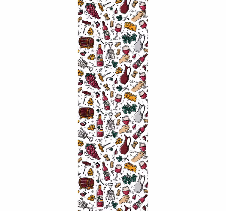 Rollo für küche mit vintage trauben wein und käse muster - TenStickers