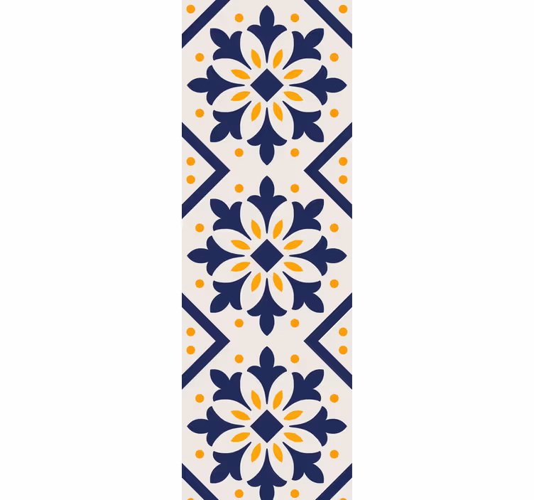 Rollo für küche blau mit leuchtend gelben portugiesischen fliesen - TenStickers