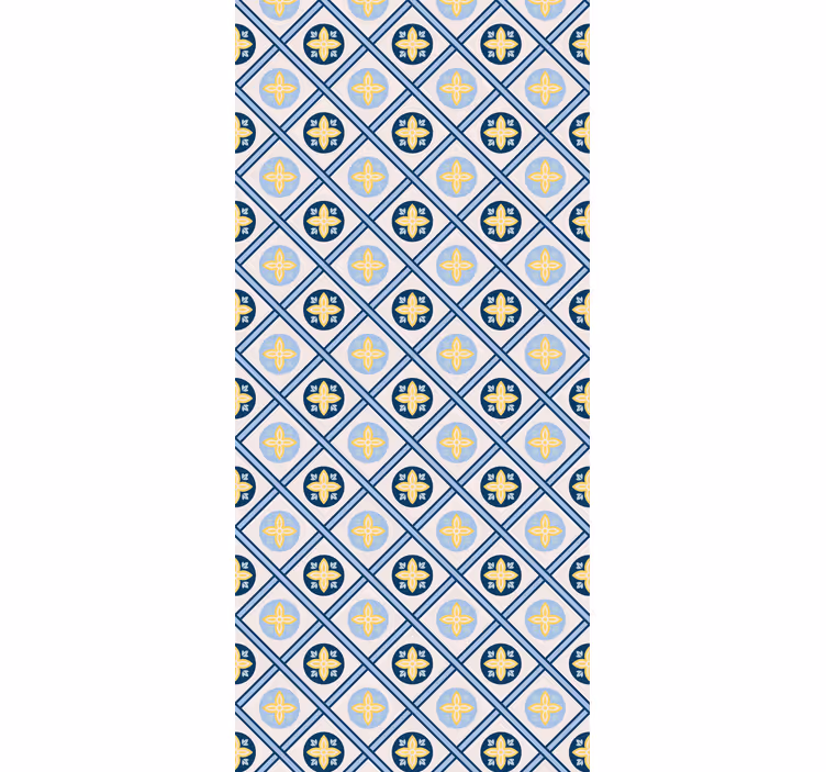 Rollo für küche in babyblauen und gelben fliesen - TenStickers