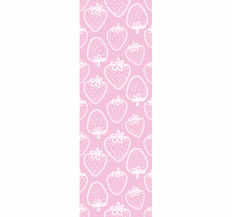 Rollo für küche nahtloses pinkes erdbeerdesign - TenStickers