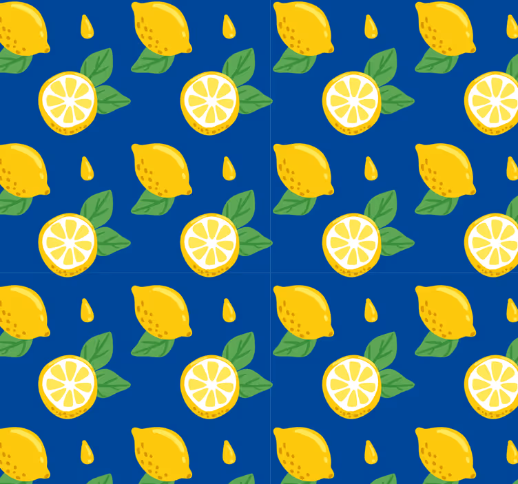 Rollo für küche mit handgezeichneten zitronen - TenStickers