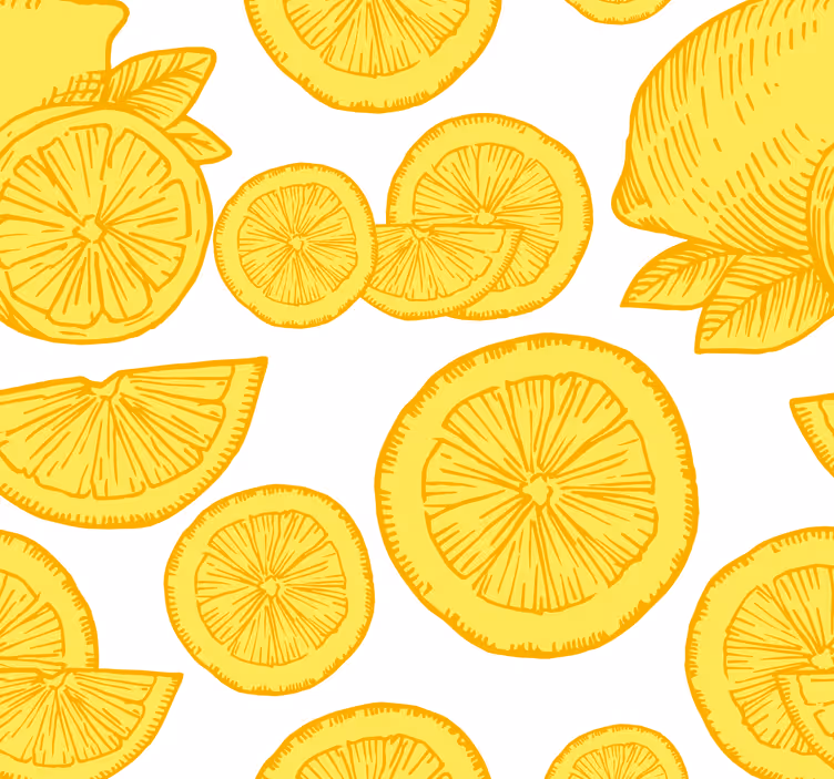 Rollo für küche mit orangen- und zitronenskizze - TenStickers
