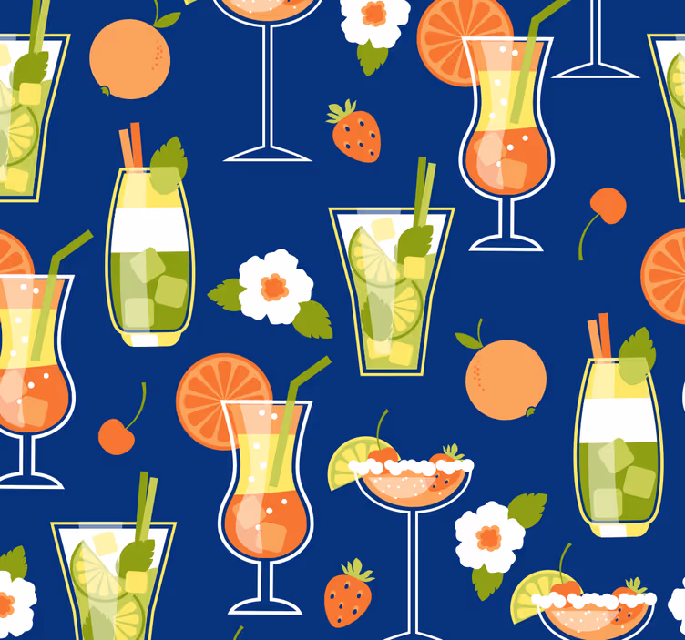 Rollo für küche im vintage-stil mit cocktails - TenStickers