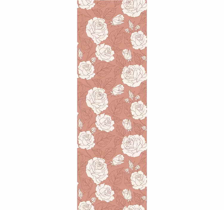 Rollo esszimmer terracotta große rosen - TenStickers