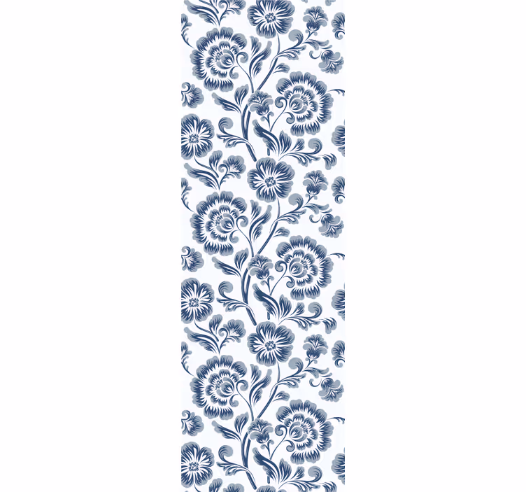 Rollo esszimmer mit blauem blumenmuster grandmillenial - TenStickers