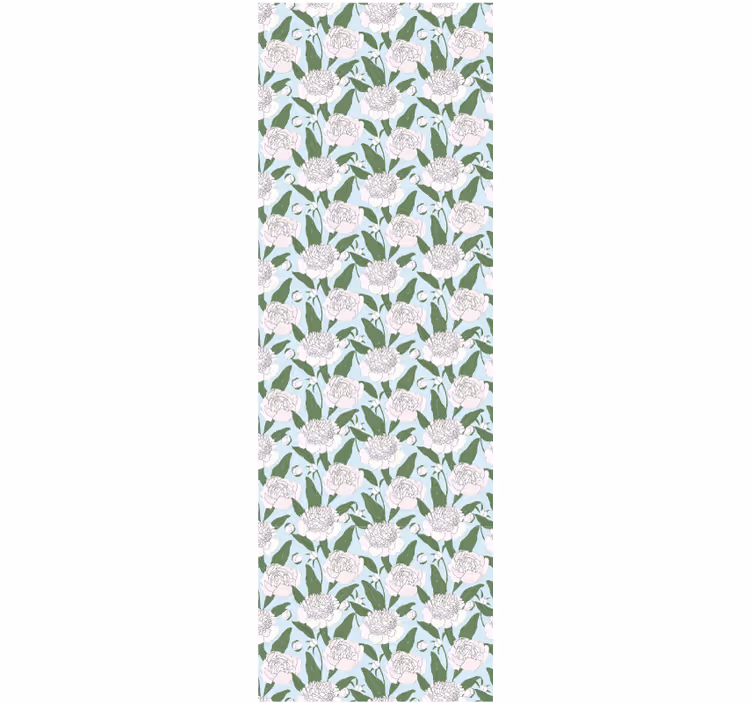 Rollo esszimmer mit muster in weißen blumen - TenStickers