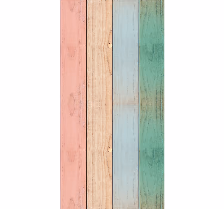 Rollo esszimmer mit bunten holztexturen - TenStickers