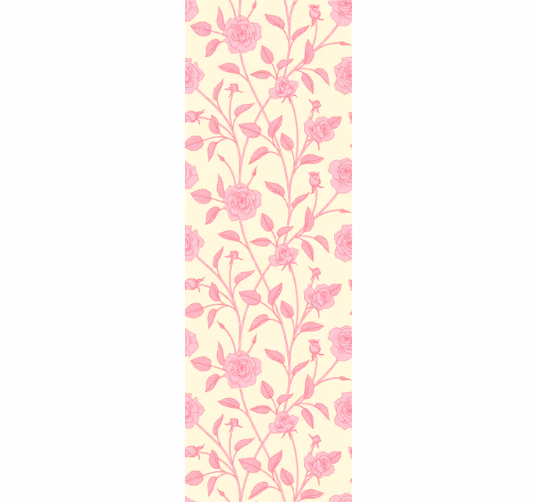 Rollo esszimmer mit kleinen vintage-rosen auf rosa - TenStickers