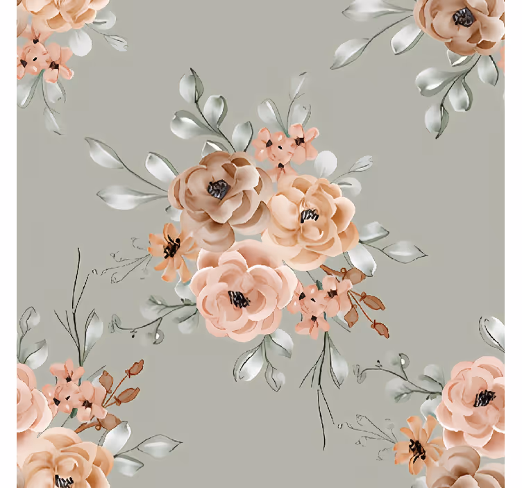 Rollo esszimmer vintage rosen auf mintgrünem hintergrund - TenStickers
