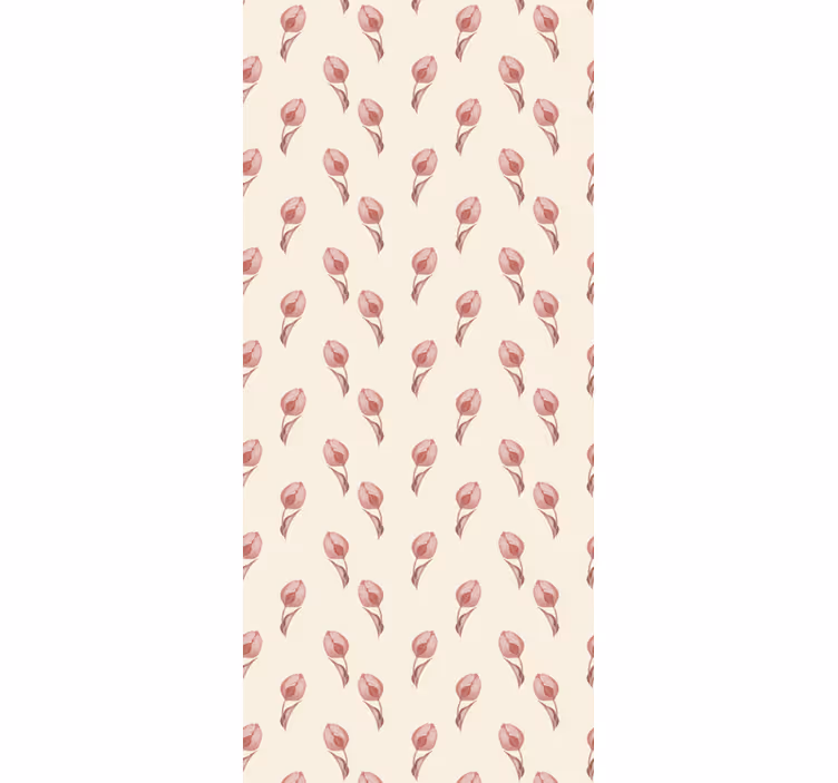 Rollo esszimmer mit kleinem rosa tulpenmuster - TenStickers