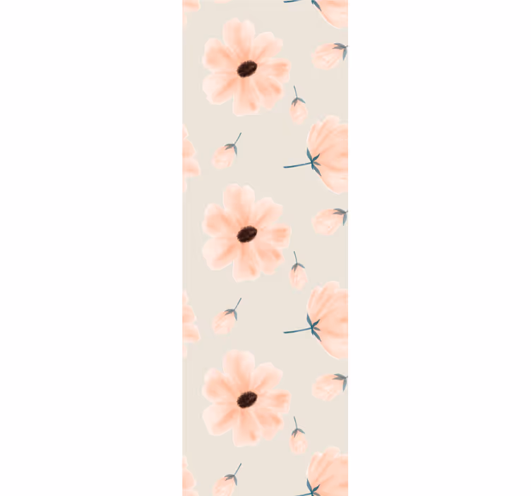 Rollo esszimmer große blumen aquarellmuster beige - TenStickers
