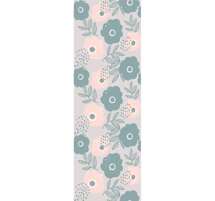 Rollo esszimmer mit pink und blauen aquarellblumen - TenStickers