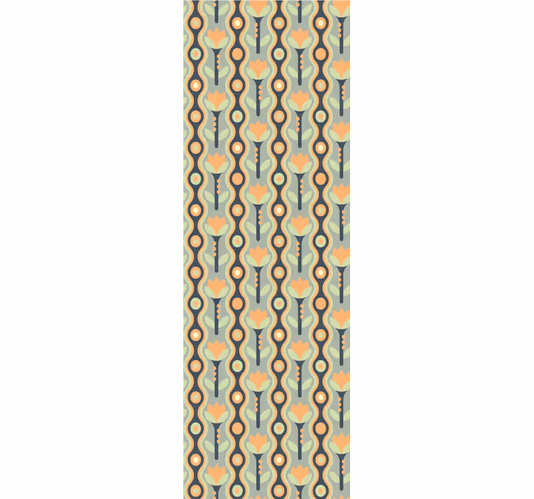 Rollo esszimmer orange unregelmäßiges floral - TenStickers