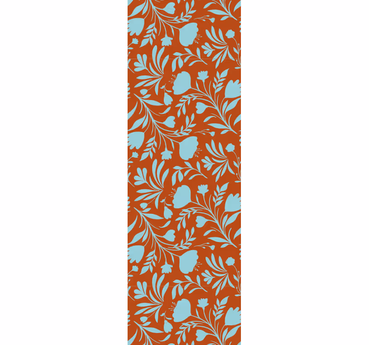 Rollo esszimmer im originaldesign mit blauen blumen - TenStickers