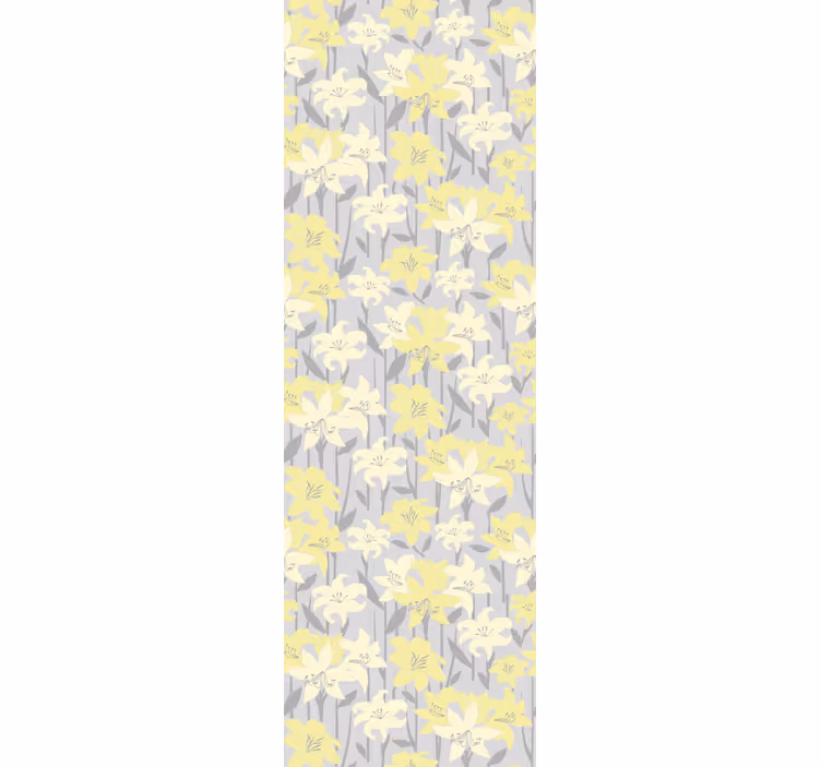 Rollo esszimmer gelbe blumen auf grauem hintergrund - TenStickers
