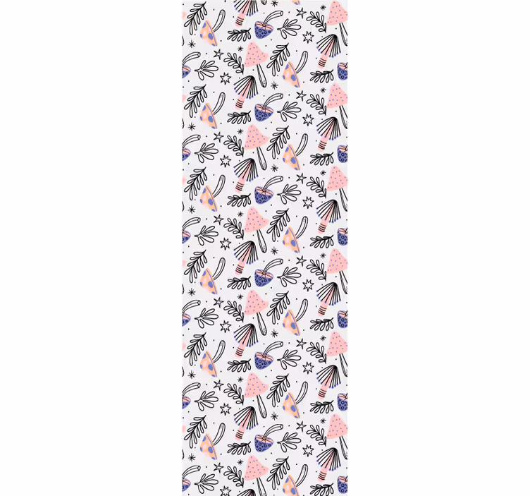 Rollo esszimmer mit klassischen pilzen und blumen - TenStickers