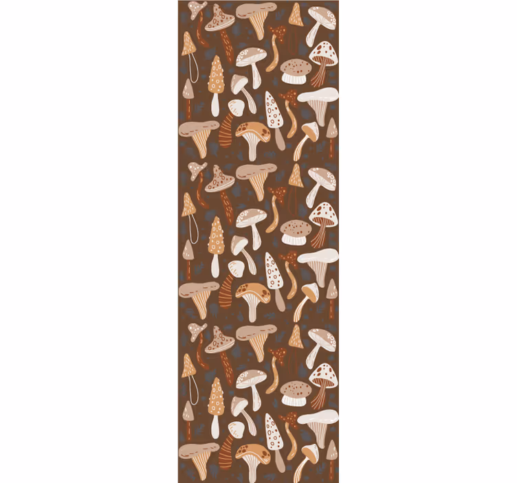Rollo esszimmer mit waldpilzen auf braunem hintergrund - TenStickers