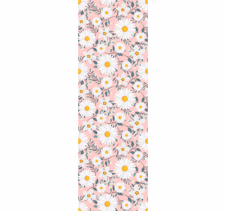Rollo esszimmer mit pinkem hintergrund und gänseblümchen - TenStickers