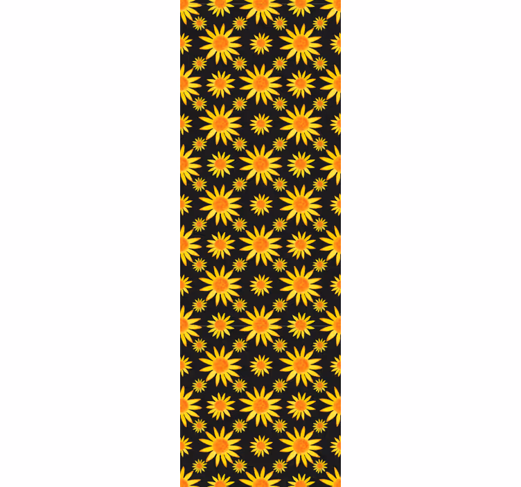 Rollo esszimmer sonnenblume auf schwarzem hintergrund - TenStickers