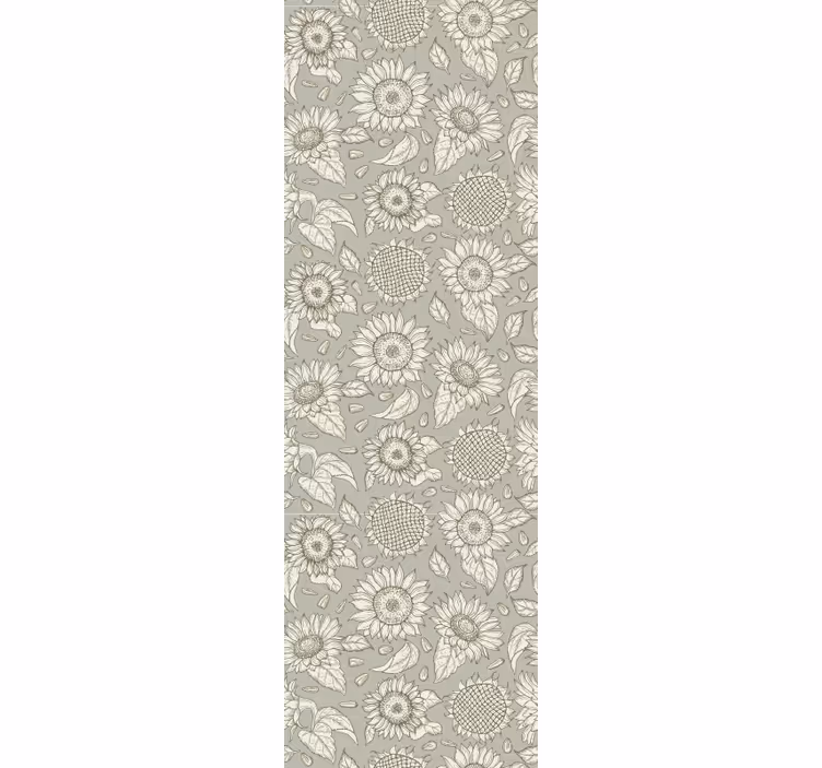 Rollo esszimmer graue sonnenblumen - TenStickers