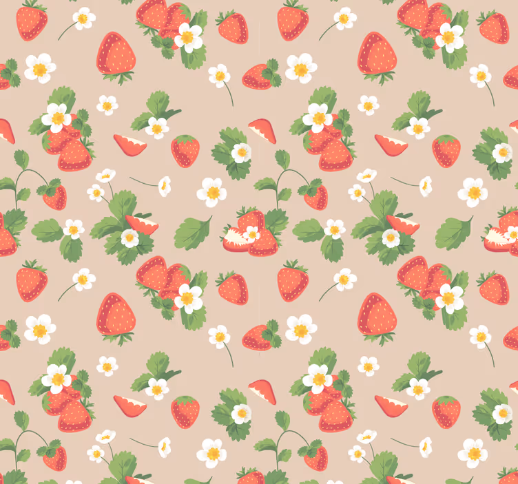 Rollo esszimmer erdbeeren und blumen - TenStickers
