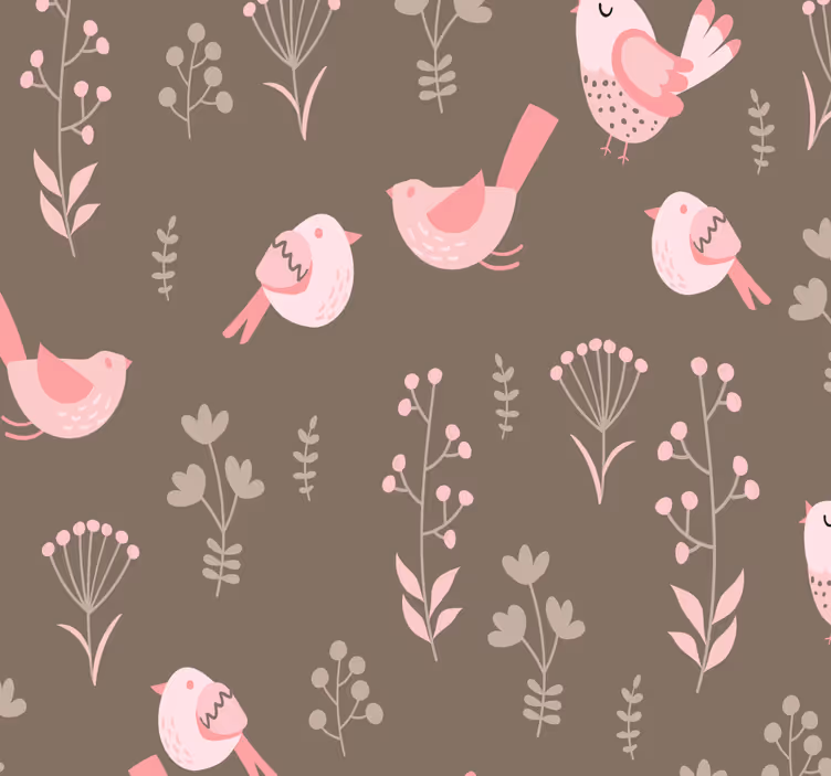 Rollo esszimmer mit vintage rosa vögeln - TenStickers