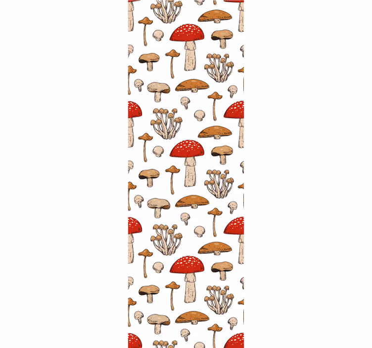 Rollo esszimmer mit gelben und roten pilzen und blumen - TenStickers