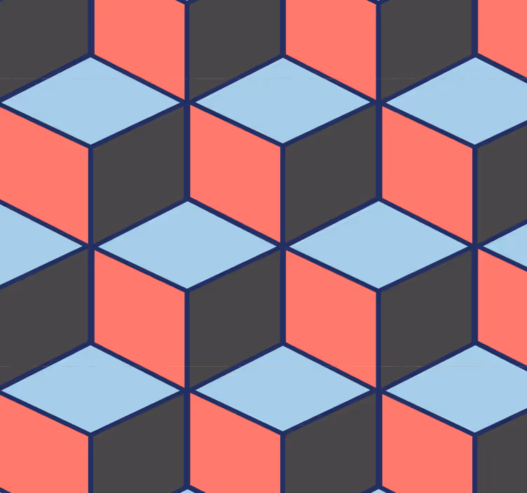Rollo esszimmer geometrische quadrate 3d - TenStickers