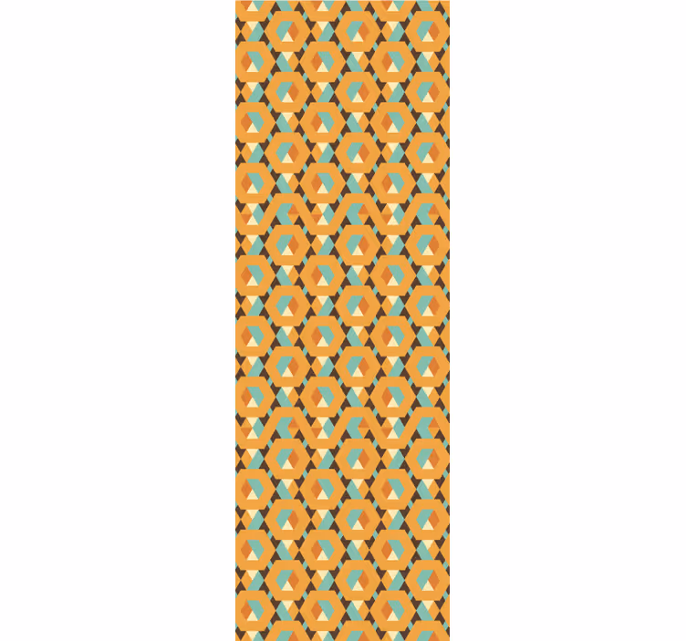 Rollo esszimmer mit geometrisch ruhigen formen - TenStickers