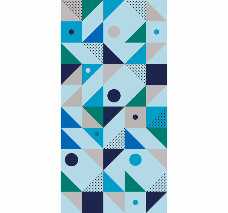 Rollo esszimmer in blauem patchwork - TenStickers
