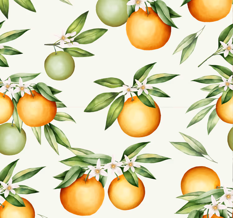 Rollo esszimmer mit zitrusfrüchte-motiv - TenStickers