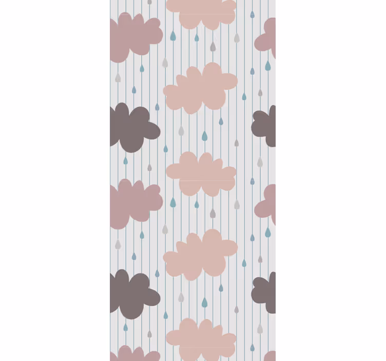 Rollo fenster kinderzimmer mit pinken regenwolken - TenStickers